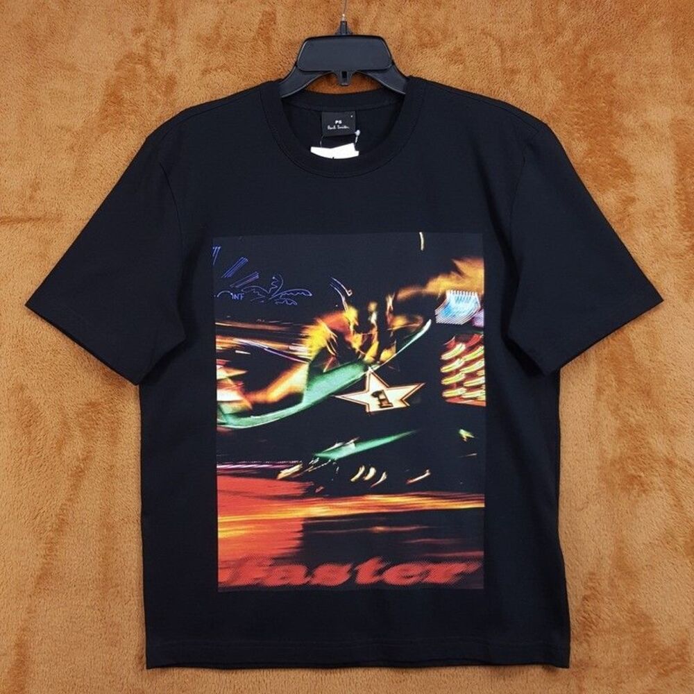 PAUL SMITH Shirt Mens Medium Black Pullover Crew Graphic T-Shirt $125